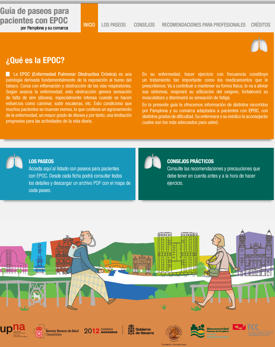Guía de paseos para pacientes con EPOC por Pamplona y su comarca